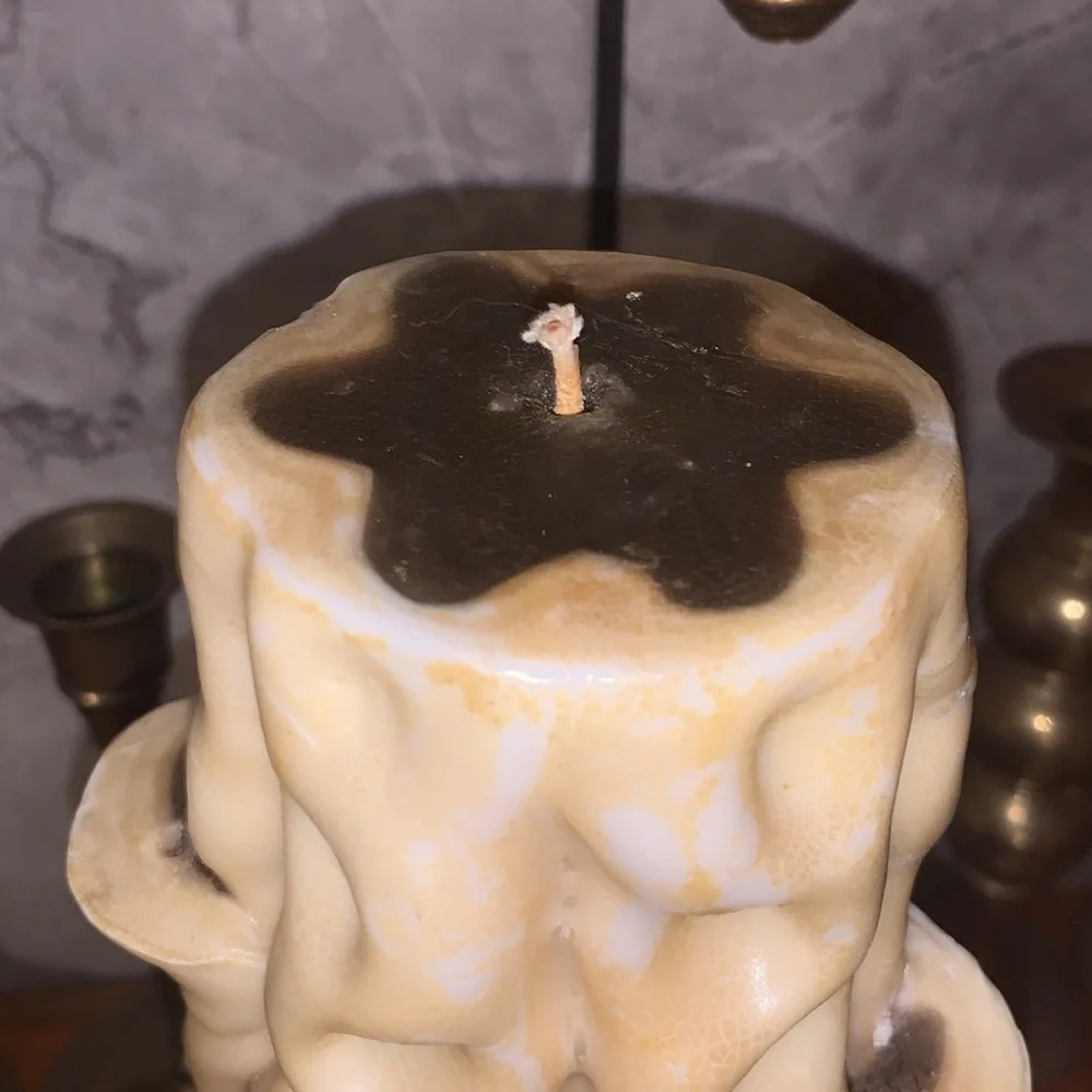 Vintage 1970s Hand Carved Wax Candle Sculpture With Cardinals Holiday Winter - Picture 12 of 17